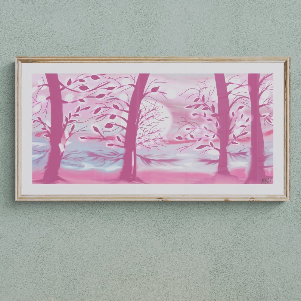 Pink Autumn | Modern Wall Art Decor | Minimalist Digital Print
